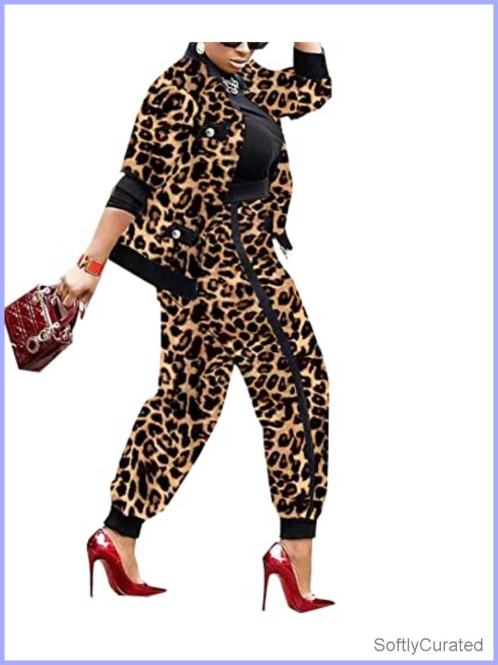 Casual 2 Piece Tracksuit Zip Up Jacket Baggy Pants Workout Set